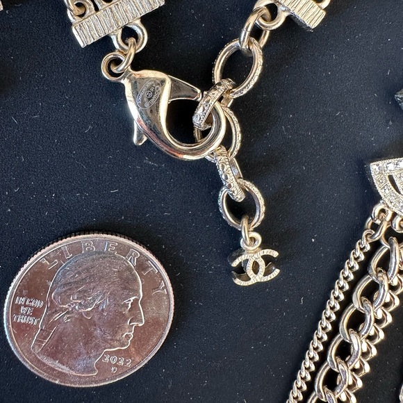 Chanel CC Strass Multistrand Double Loop Necklace in Gold - Picture 11 of 14